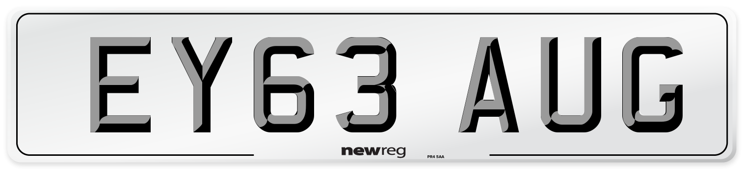 EY63 AUG Number Plate from New Reg